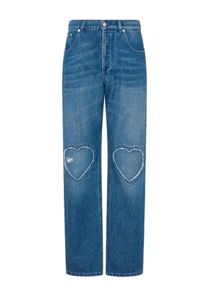 Moschino heart-detail denim jeans - Blue