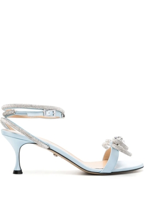 MACH & MACH Double Bow 65mm crystal-embellished sandals - Blue