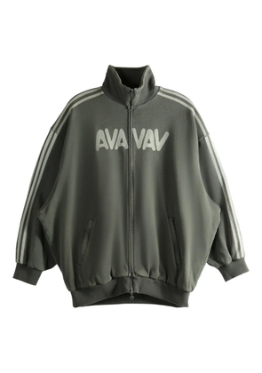 adidas stripe-detail zip-up jacket - Grey