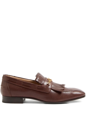 Valentino Garavani VLogo Signature fringed loafers - Brown