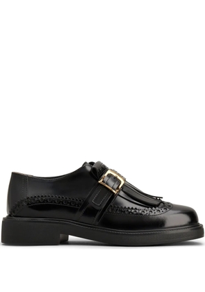 Tod's fringe-detail leather loafers - Black