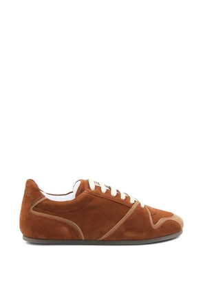 Moschino lace-up panelled sneakers - Brown