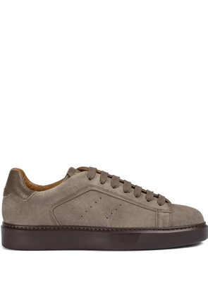 Doucal's perforated detail suede sneakers - Grey