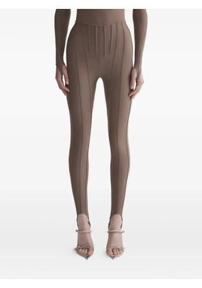 Mugler seam-detail leggings - Brown