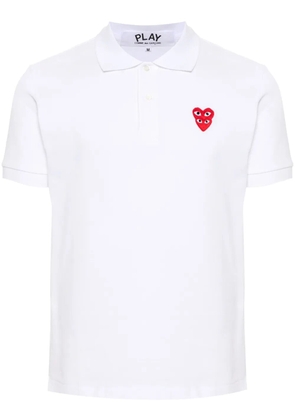 Comme Des Garçons Play heart-patch cotton polo shirt - White