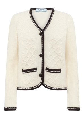 Blugirl cable-knit trimmed cardigan - Neutrals