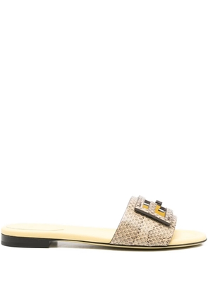 FENDI snakeskin leather sandals - Yellow