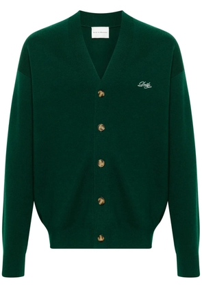 Drôle De Monsieur embroidered-logo knitted cardigan - Green