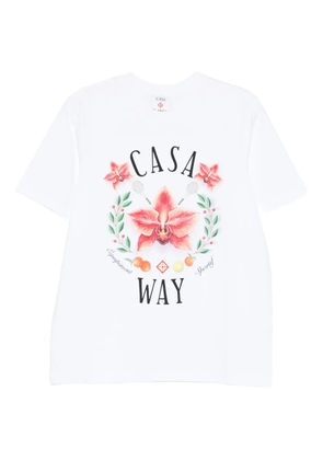 Casablanca Casa Way Orchid-graphic T-shirt - White