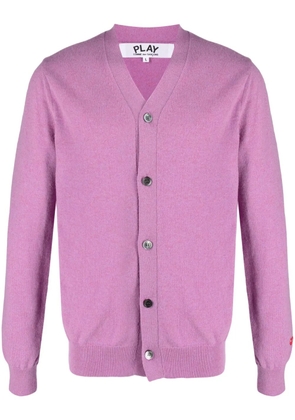 Comme Des Garçons Play Heart-patch wool cardigan - Purple