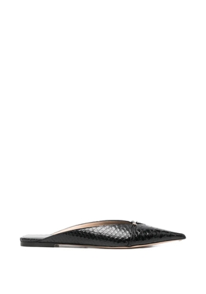 TOM FORD python-effect pointed-toe mules - Black