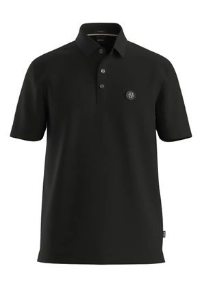BOSS buttoned logo polo shirt - Black