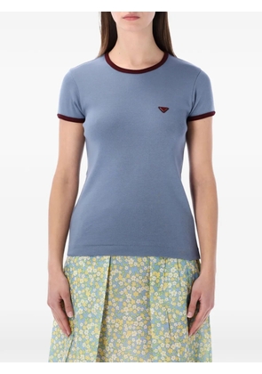 Prada logo-patch T-shirt - Blue