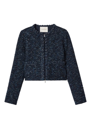 Lafayette 148 Cosmos zip-up bouclé tweed jacket - Blue