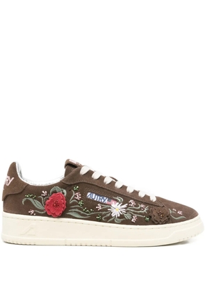Autry floral-appliqué sneakers - Brown