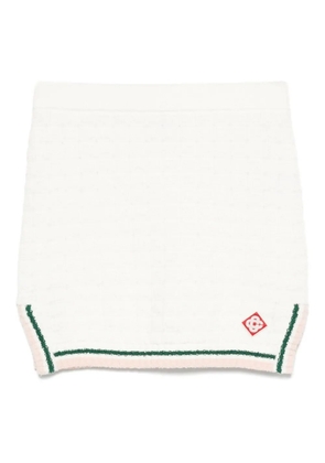 Casablanca striped-trim cotton skirt - White