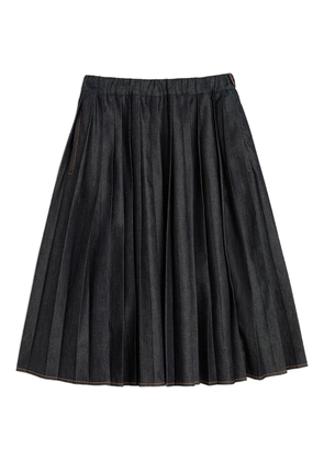 Jil Sander pleated denim straight skirt - Grey