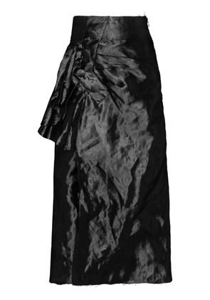 Maison Margiela draped Lurex midi skirt - Black