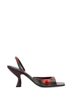 Diesel D-Amber floral-print slingback heeled sandals - Red