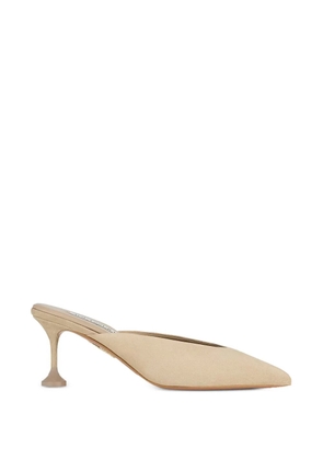 Aquazzura Bisous pointed-toe suede mules - Neutrals