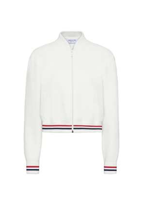 Thom Browne stripe-detail bomber jacket - White