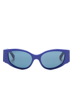 Balenciaga Eyewear logo print round-frame sunglasses - Blue