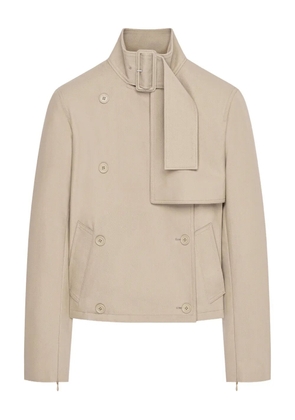 Courrèges buckle-detail button trench jacket - Neutrals
