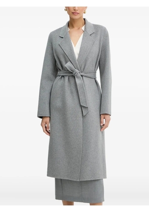 BOSS belted notch-lapel coat - Grey