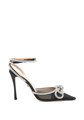 MACH & MACH Double Bow ankle-strap heeled pumps - Black