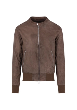 Giorgio Brato zip lamb leather jacket - Brown