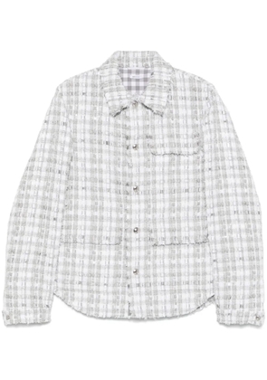 Thom Browne gingham tweed jacket - Grey