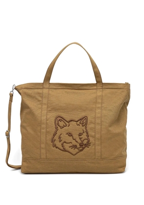 Maison Kitsuné XL Fox Head tote bag - Brown