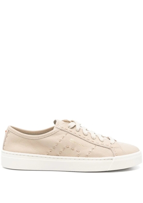 Santoni leather sneakers - Neutrals
