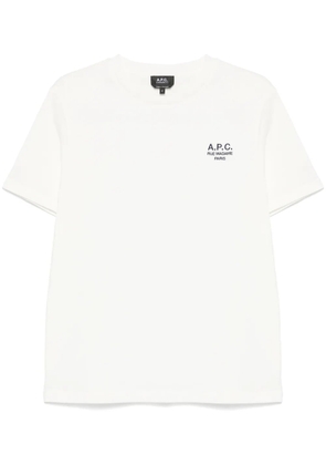 A.P.C. logo-embroidered cotton T-shirt - White