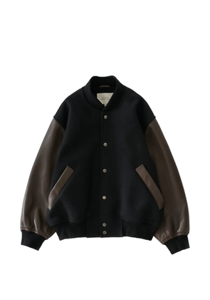 Studio Nicholson Alph leather-sleeve bomber jacket - Black