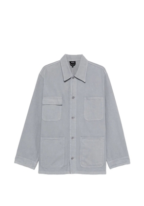 A.P.C. patch-pocket overshirt jacket - Grey