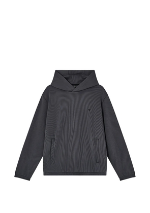 Emporio Armani pleated-effect hoodie - Blue
