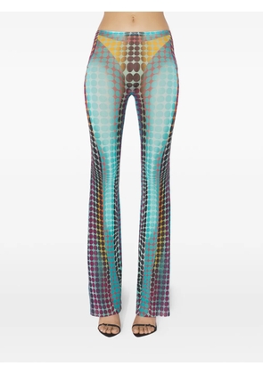 Jean Paul Gaultier Re-edition flared printed trousers - Blue
