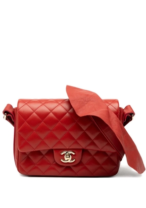 CHANEL Pre-Owned 2020 CC Quilted Calfskin Ruffle Strap Flap crossbody bag - Red