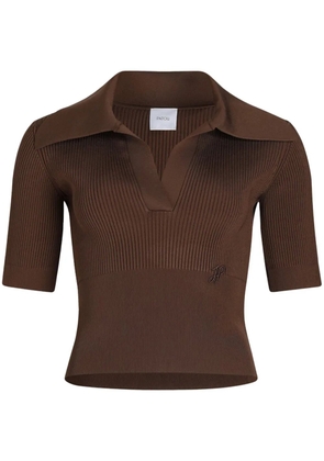 Patou knitted polo top - Brown