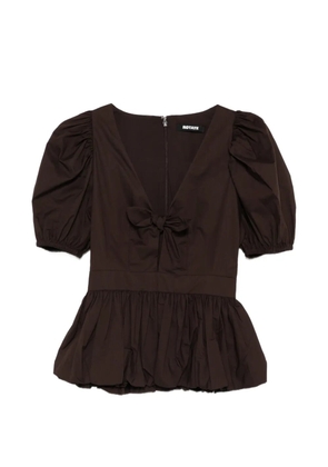 ROTATE BIRGER CHRISTENSEN puff-sleeve top - Brown