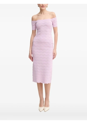 Hervé Léger wave-textured off-shoulder top - Purple