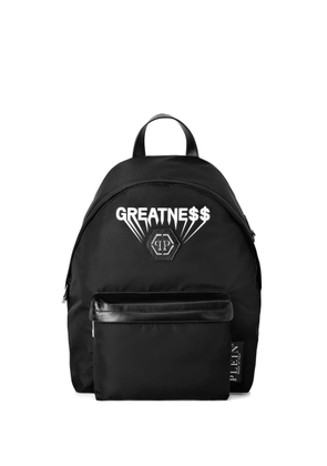 Philipp Plein greatness-print backpack - Black