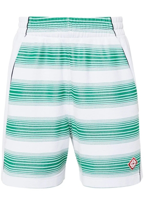 Casablanca striped jacquard track shorts - White