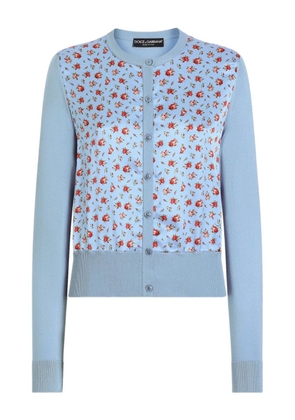 Dolce & Gabbana floral-print cardigan - Blue