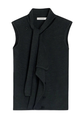 LEMAIRE tie-neck asymmetrical sleeveless cardigan - Grey