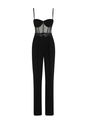 Elisabetta Franchi bustier-top belted jumpsuit - Black