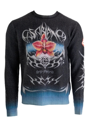 Casablanca graphic crew-neck sweater - Grey