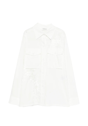 P.A.R.O.S.H. Ninja embroidery chest-pocket shirt - White
