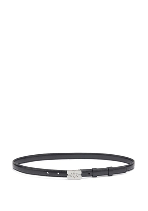 GANNI logo-buckle leather belt - Black